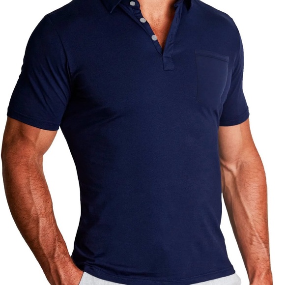 State & Liberty Men's White Polo Shirt with Navy Accents - Picture 6 of 6